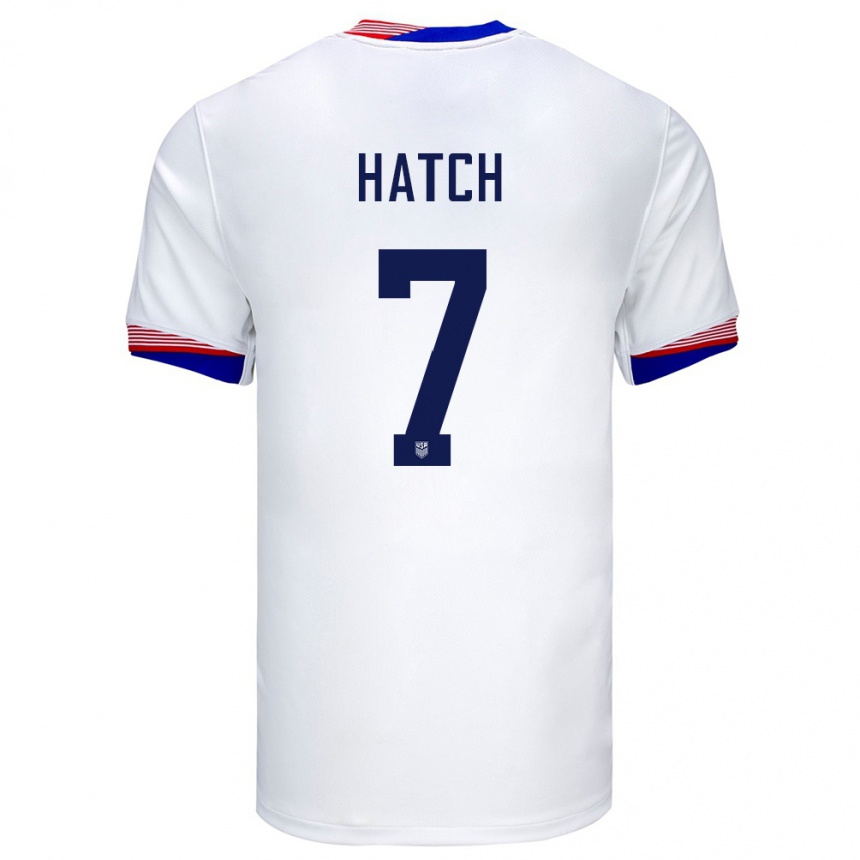 Women Football United States Ashley Hatch #7 White Home Jersey 24-26 T-Shirt