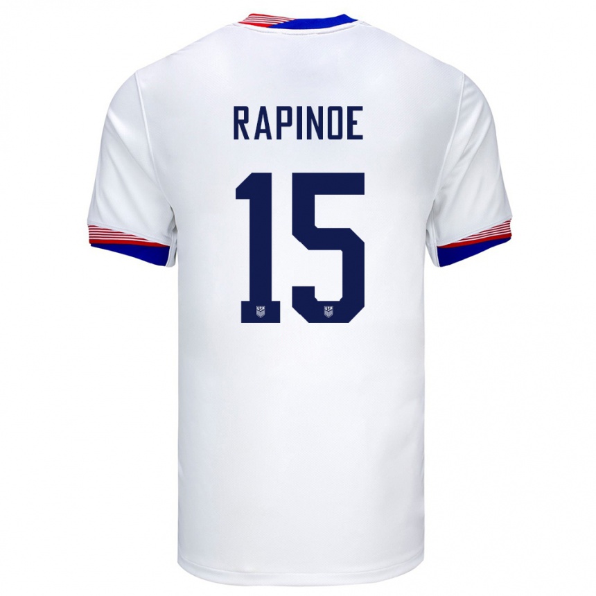 Women Football United States Megan Rapinoe #15 White Home Jersey 24-26 T-Shirt