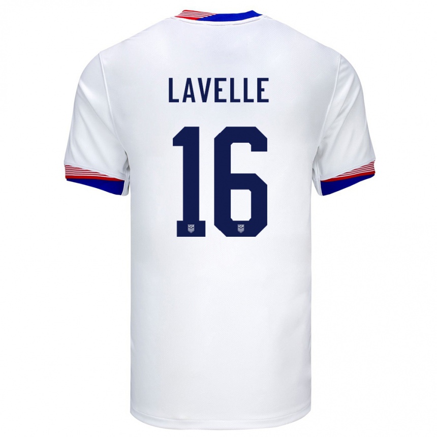 Women Football United States Rose Lavelle #16 White Home Jersey 24-26 T-Shirt