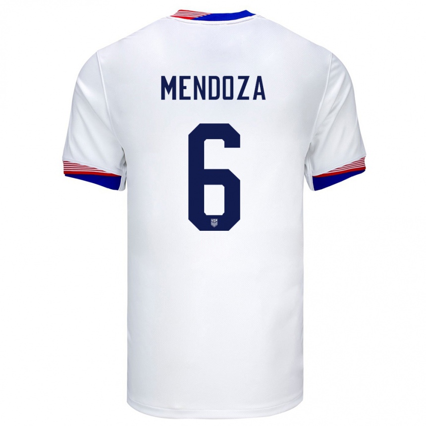 Women Football United States Edwyn Mendoza #6 White Home Jersey 24-26 T-Shirt