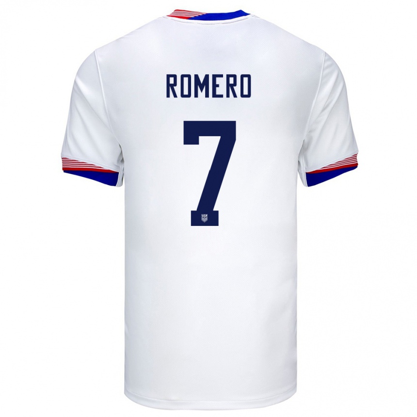 Women Football United States Brian Romero #7 White Home Jersey 24-26 T-Shirt