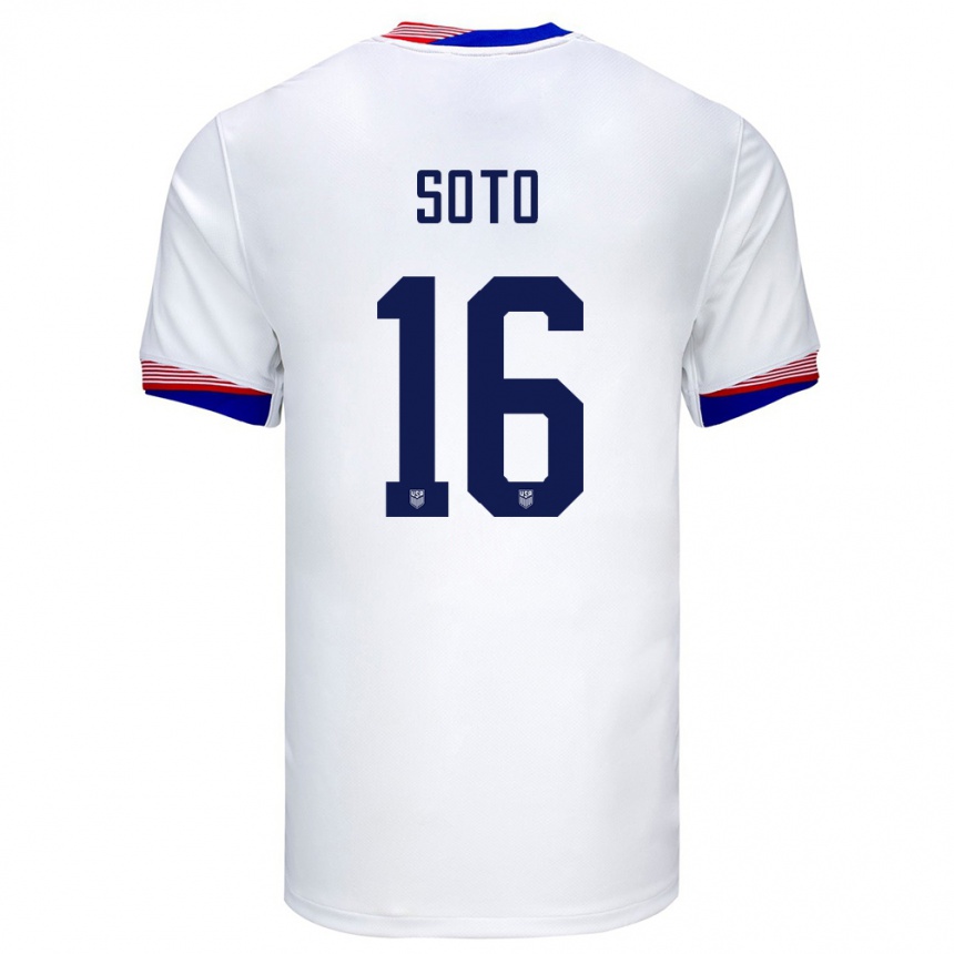 Women Football United States Ezekiel Soto #16 White Home Jersey 24-26 T-Shirt