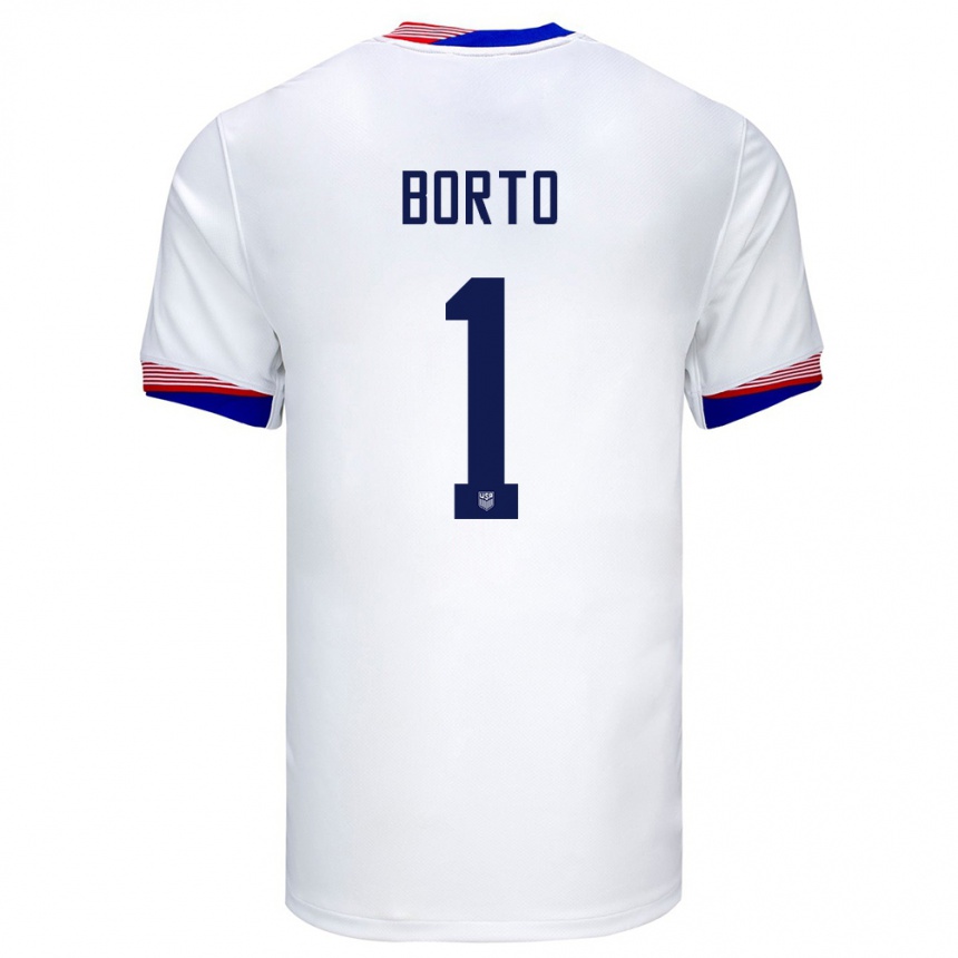 Women Football United States Alexander Borto #1 White Home Jersey 24-26 T-Shirt