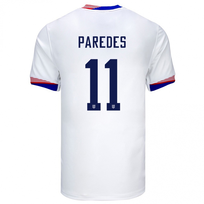 Women Football United States Kevin Paredes #11 White Home Jersey 24-26 T-Shirt