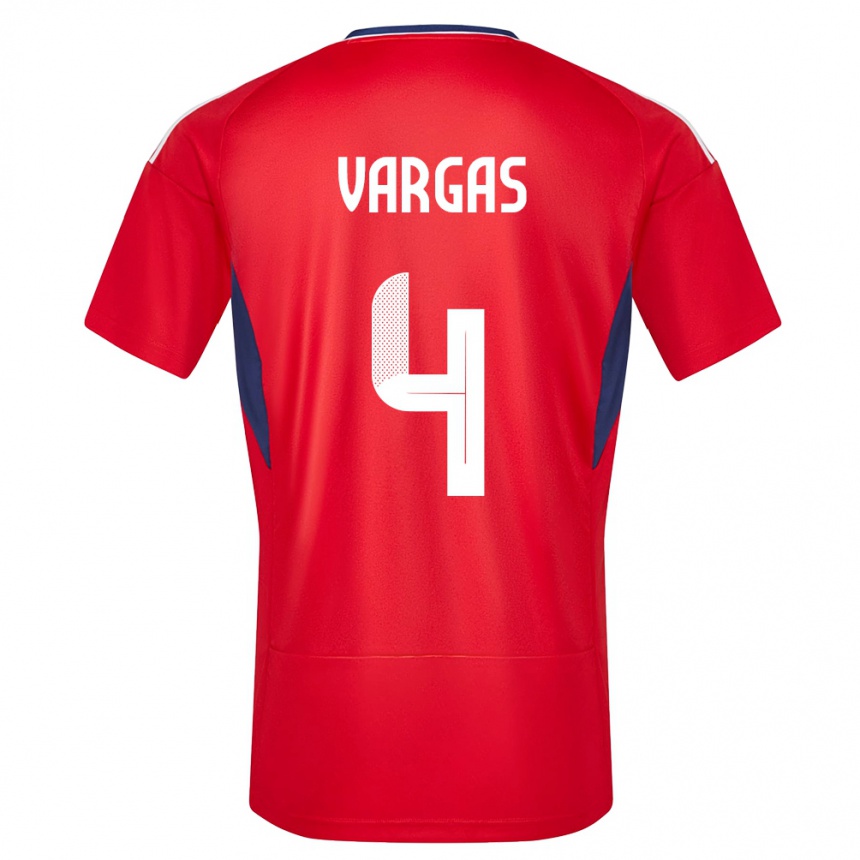 Women Football Costa Rica Juan Pablo Vargas #4 Red Home Jersey 24-26 T-Shirt