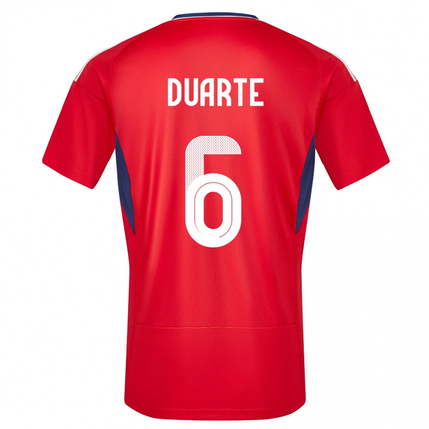 Women Football Costa Rica Oscar Duarte #6 Red Home Jersey 24-26 T-Shirt