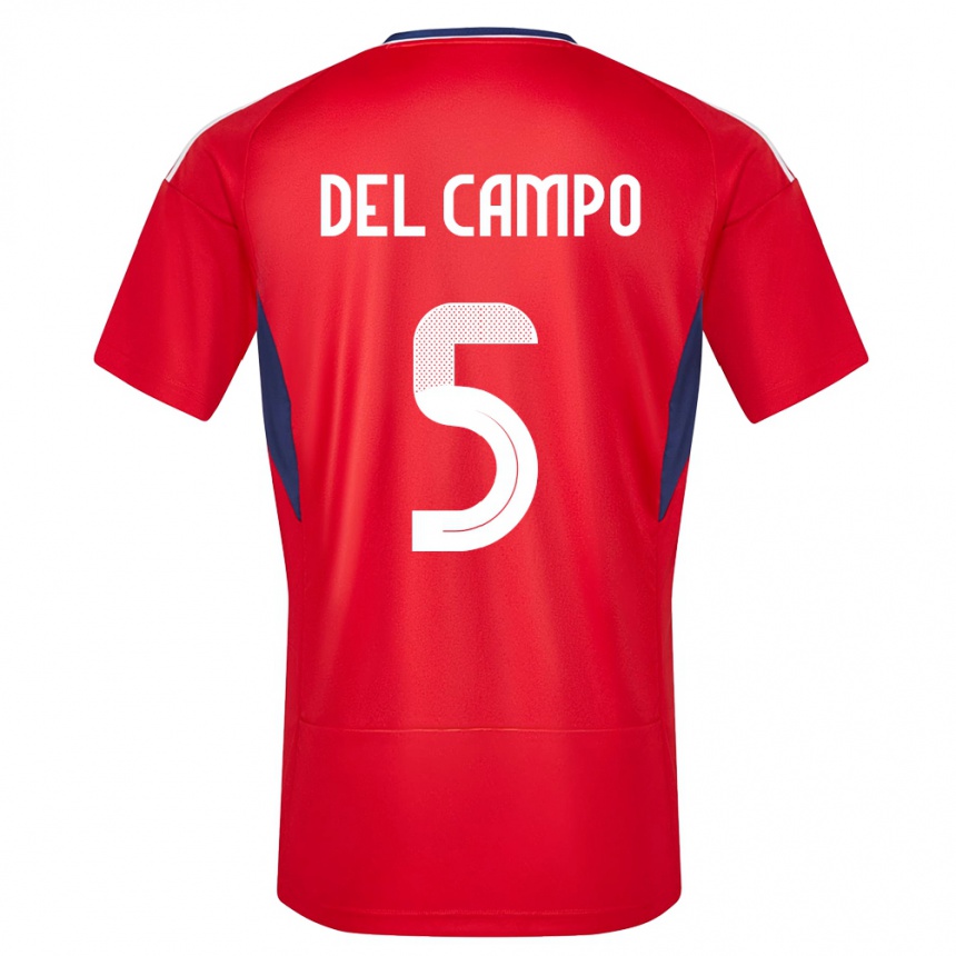 Women Football Costa Rica Valeria Del Campo #5 Red Home Jersey 24-26 T-Shirt