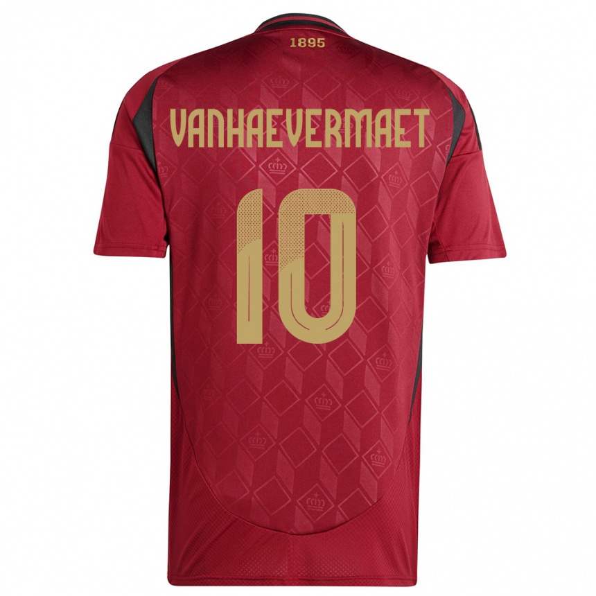 Women Football Belgium Justine Vanhaevermaet #10 Burgundy Home Jersey 24-26 T-Shirt