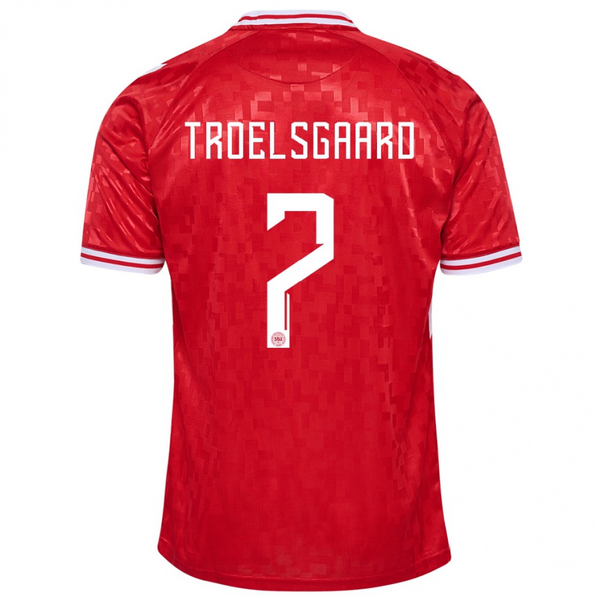 Women Football Denmark Sanne Troelsgaard #7 Red Home Jersey 24-26 T-Shirt