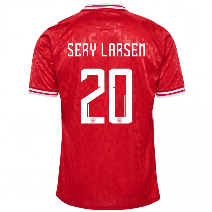 Women Football Denmark Japhet Sery Larsen #20 Red Home Jersey 24-26 T-Shirt