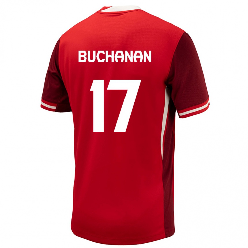Women Football Canada Tajon Buchanan #17 Red Home Jersey 24-26 T-Shirt