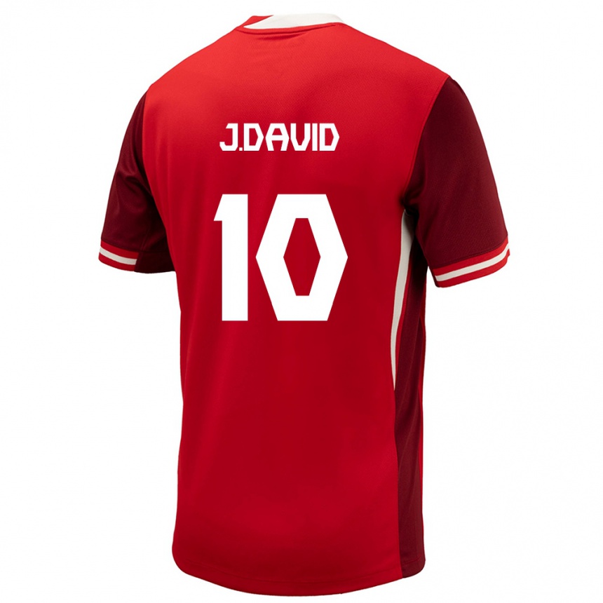 Women Football Canada Jonathan David #10 Red Home Jersey 24-26 T-Shirt