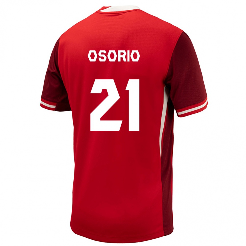 Women Football Canada Jonathan Osorio #21 Red Home Jersey 24-26 T-Shirt