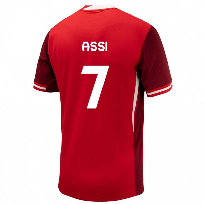 Women Football Canada Jean Aniel Assi #7 Red Home Jersey 24-26 T-Shirt