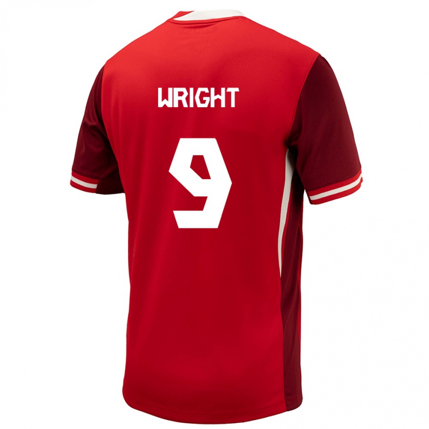 Women Football Canada Lowell Wright #9 Red Home Jersey 24-26 T-Shirt