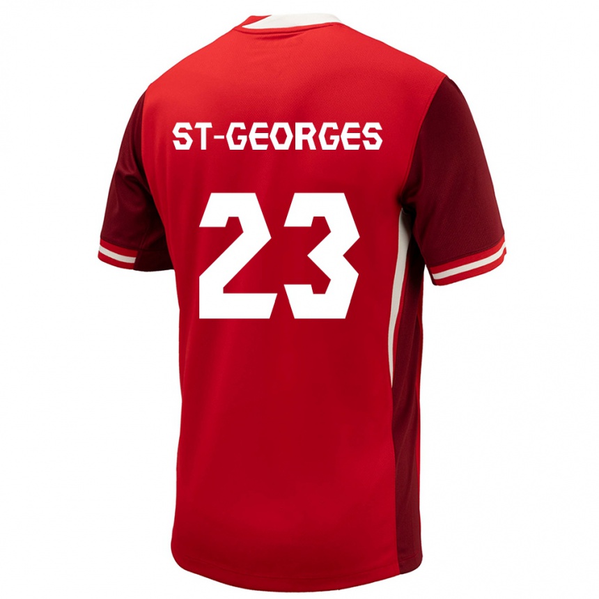 Women Football Canada Bianca St Georges #23 Red Home Jersey 24-26 T-Shirt