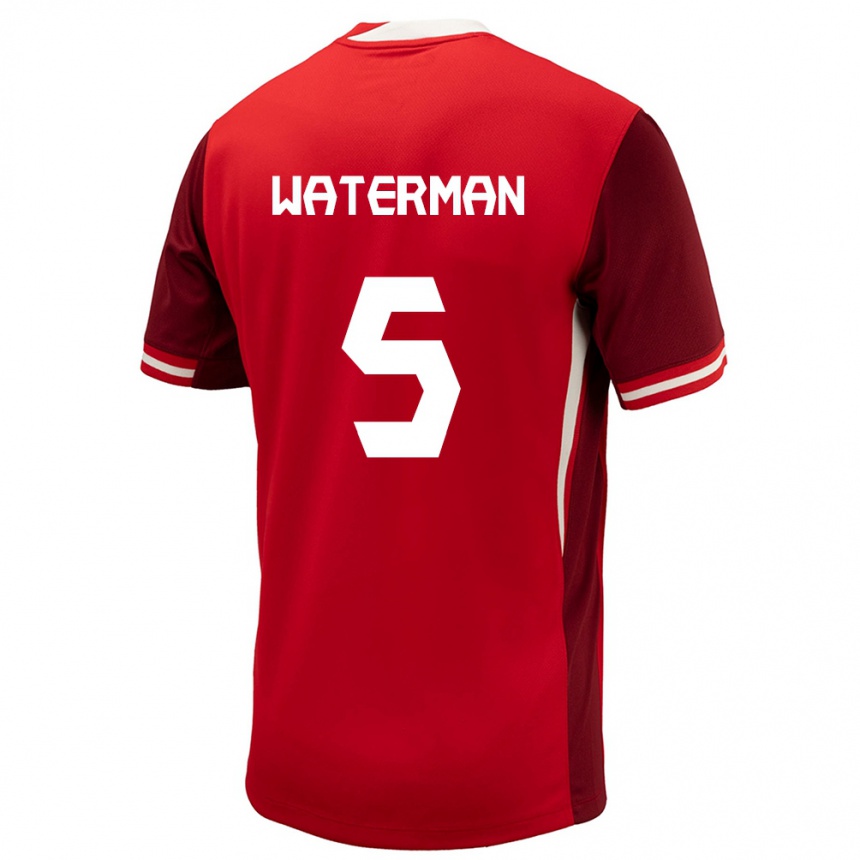 Women Football Canada Joel Waterman #5 Red Home Jersey 24-26 T-Shirt