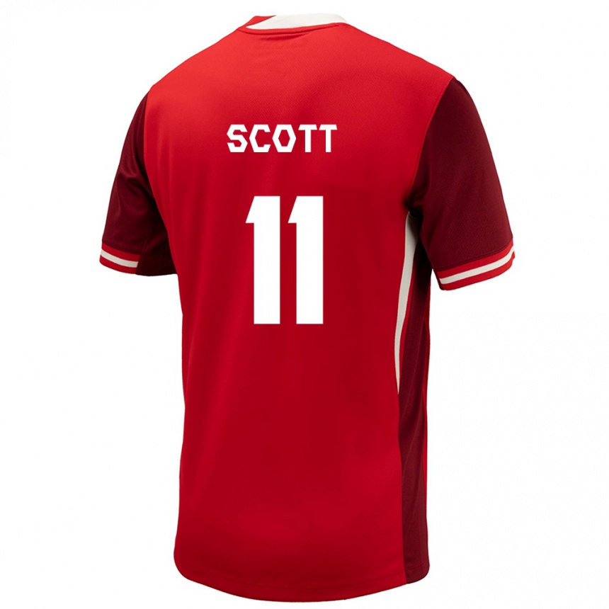 Women Football Canada Desiree Scott #11 Red Home Jersey 24-26 T-Shirt