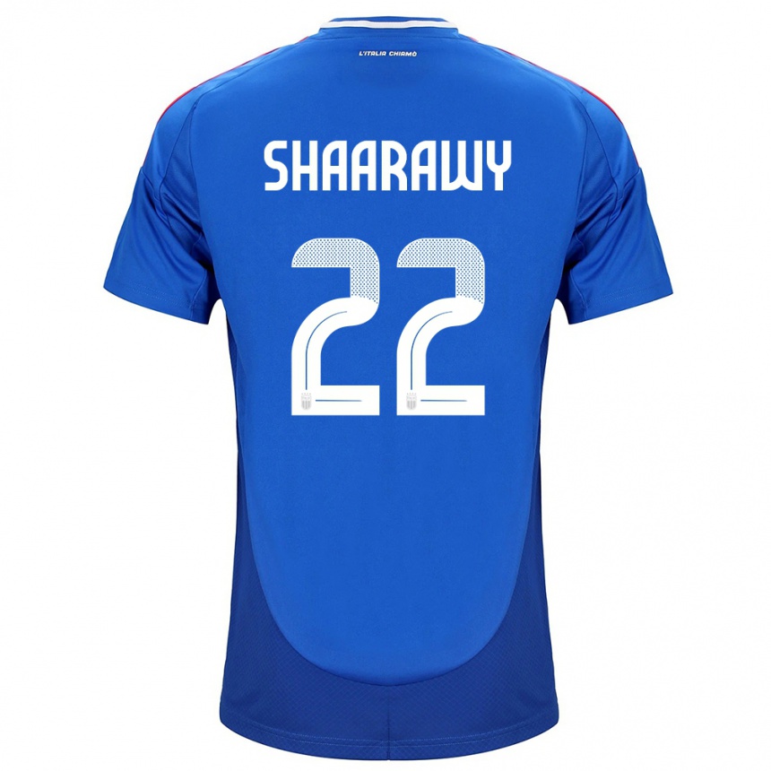 Women Football Italy Stephan El Shaarawy #22 Blue Home Jersey 24-26 T-Shirt