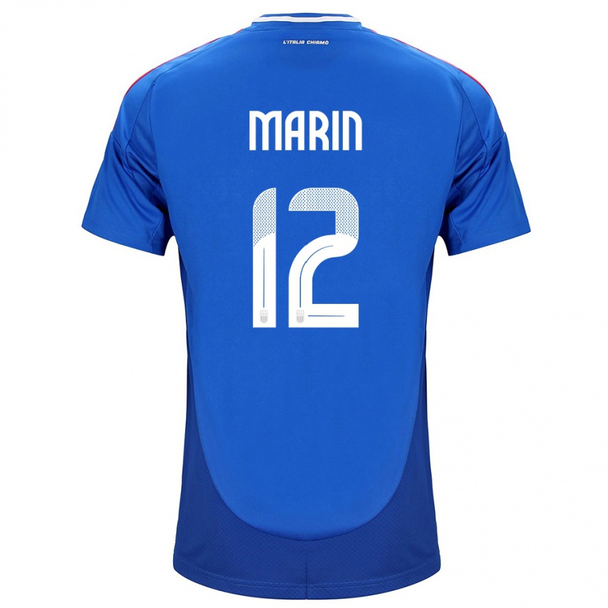 Women Football Italy Renato Marin #12 Blue Home Jersey 24-26 T-Shirt