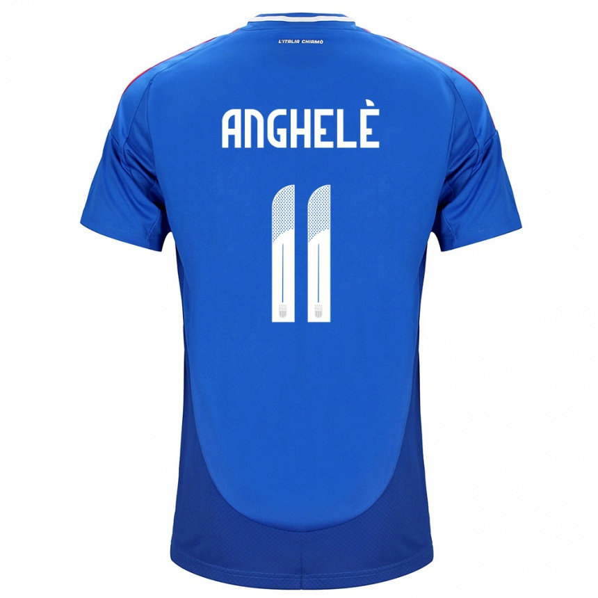 Women Football Italy Lorenzo Anghelè #11 Blue Home Jersey 24-26 T-Shirt