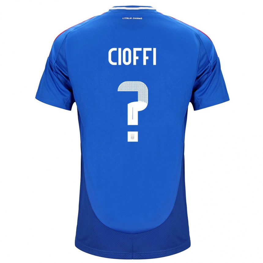 Women Football Italy Cristian Cioffi #0 Blue Home Jersey 24-26 T-Shirt