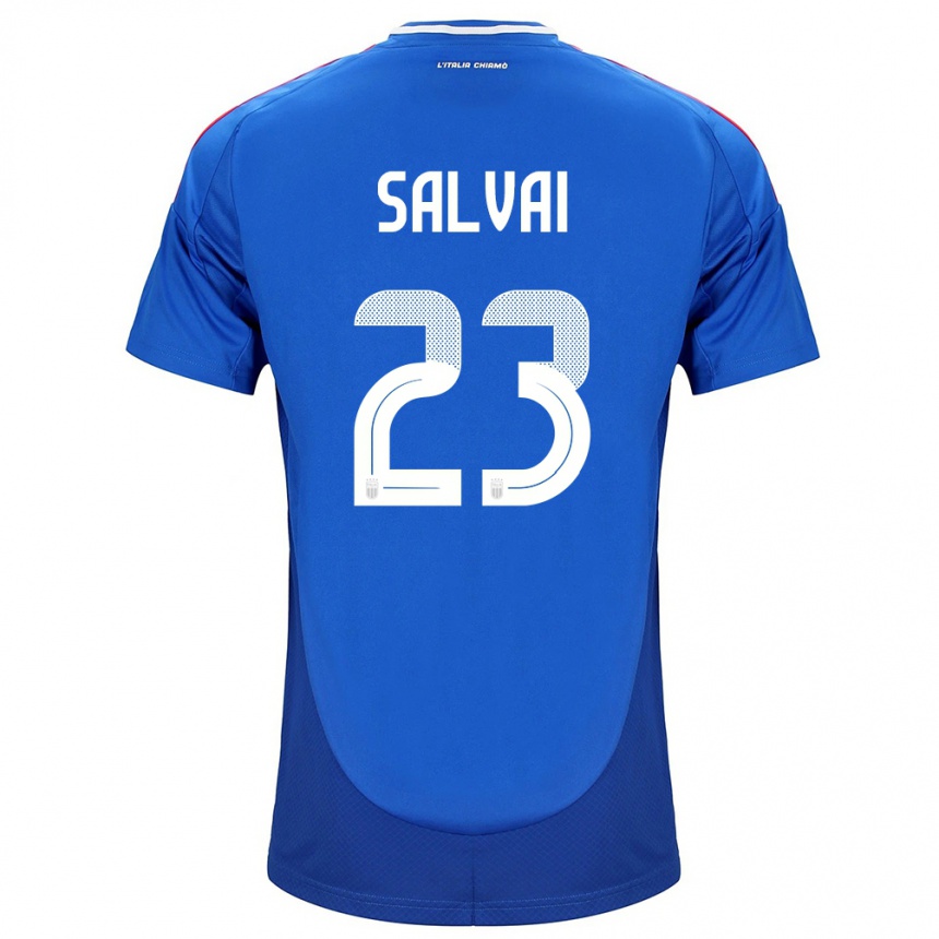 Women Football Italy Cecilia Salvai #23 Blue Home Jersey 24-26 T-Shirt