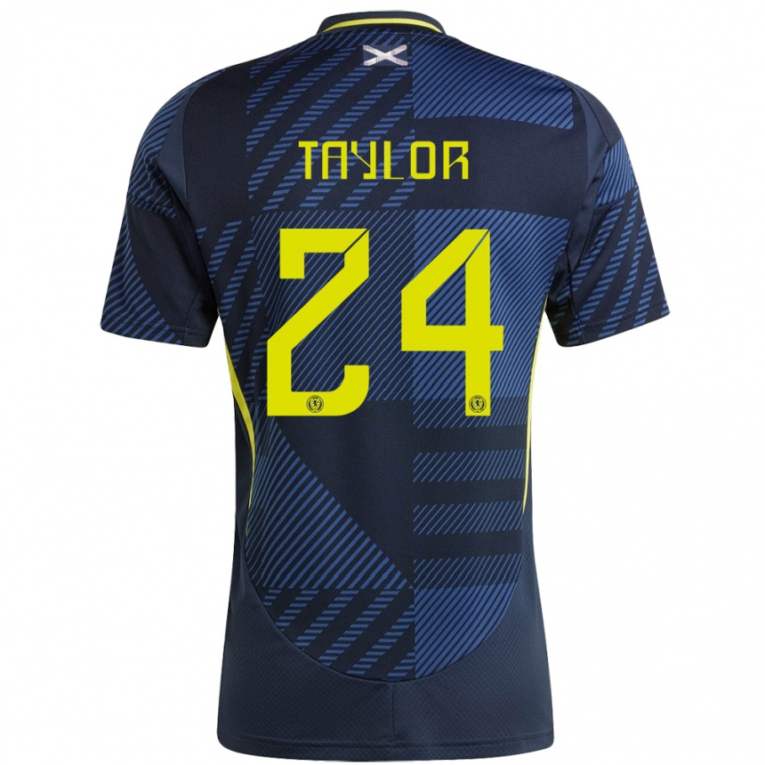 Women Football Scotland Greg Taylor #24 Dark Blue Home Jersey 24-26 T-Shirt