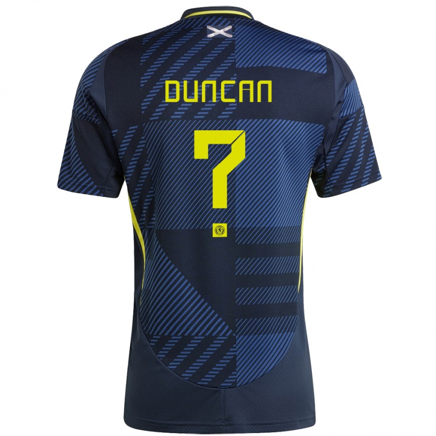 Women Football Scotland Ryan Duncan #0 Dark Blue Home Jersey 24-26 T-Shirt