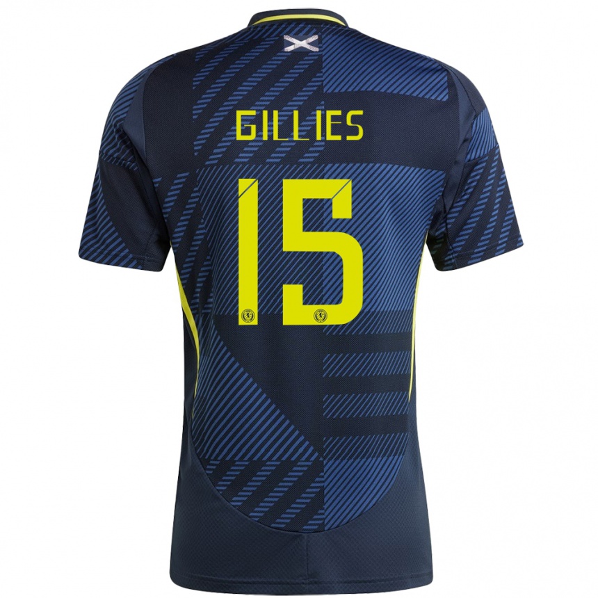 Women Football Scotland Matthew Gillies #15 Dark Blue Home Jersey 24-26 T-Shirt