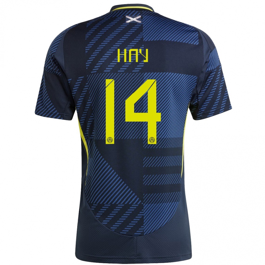 Women Football Scotland Brogan Hay #14 Dark Blue Home Jersey 24-26 T-Shirt