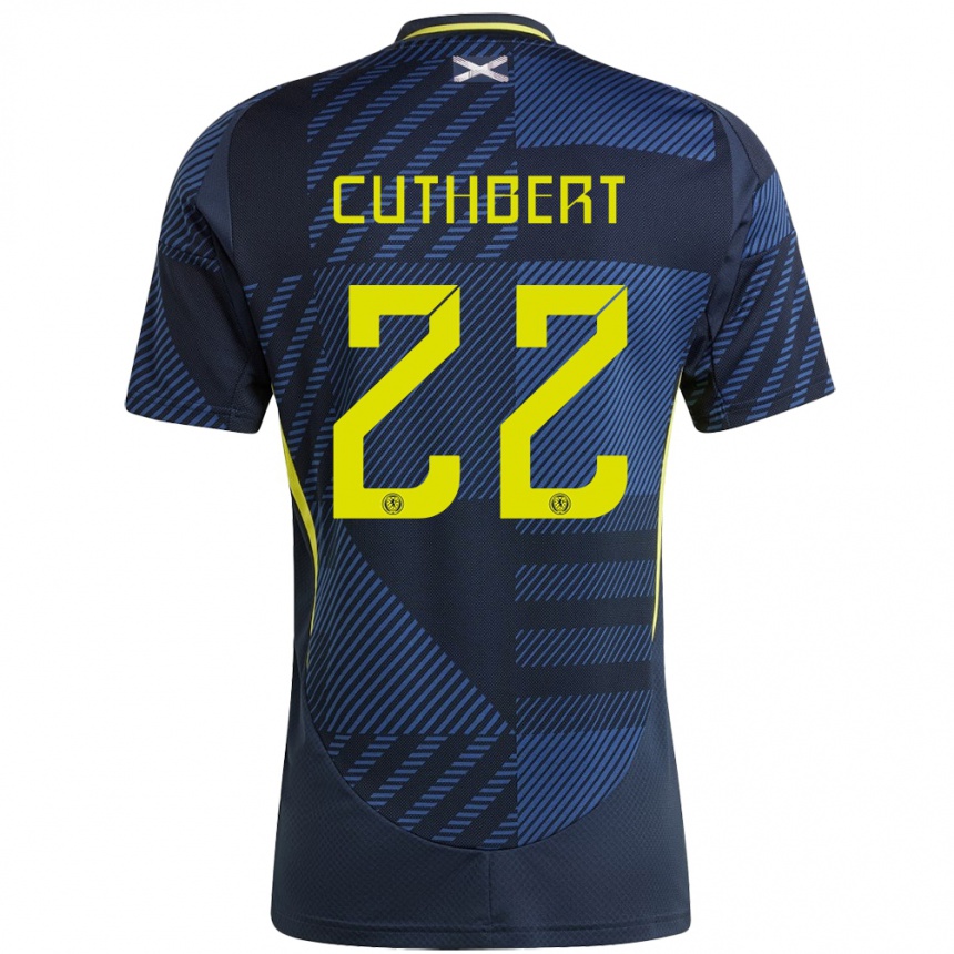 Women Football Scotland Erin Cuthbert #22 Dark Blue Home Jersey 24-26 T-Shirt