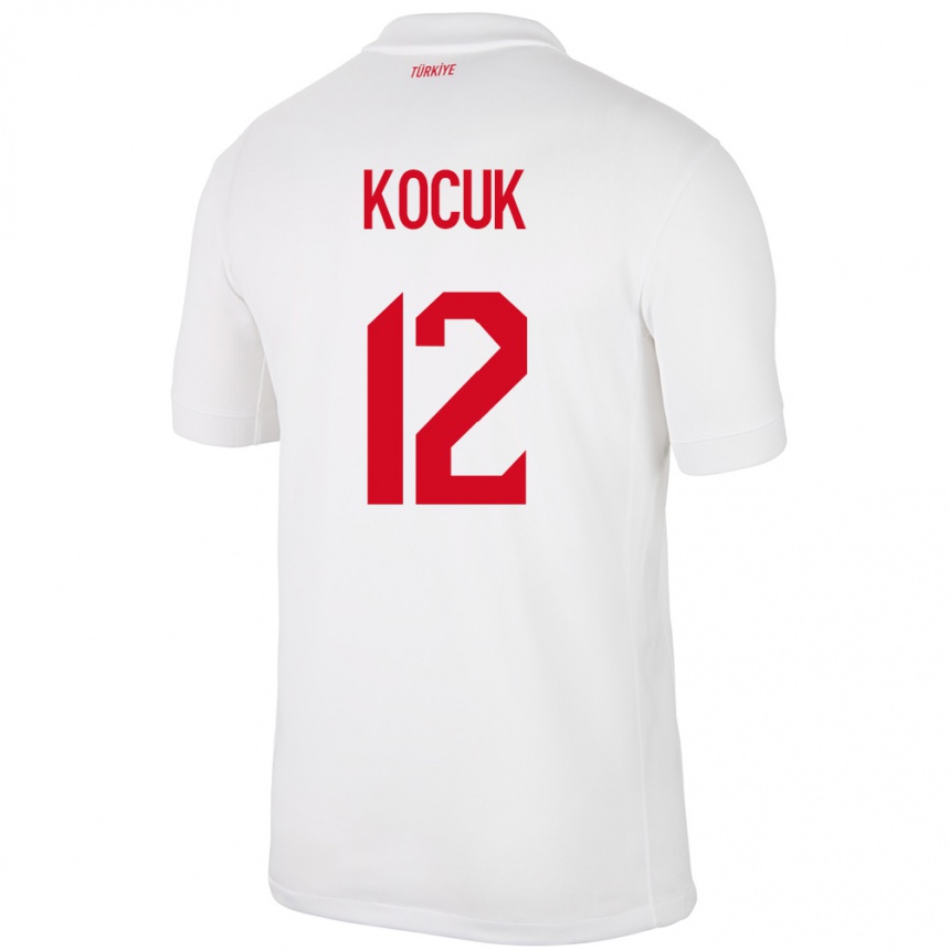 Women Football Turkey Okan Kocuk #12 White Home Jersey 24-26 T-Shirt