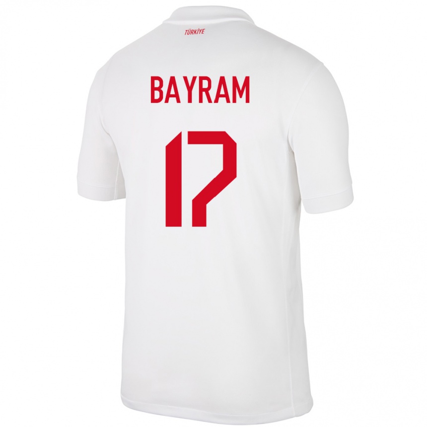 Women Football Turkey Abdurrahman Bayram #17 White Home Jersey 24-26 T-Shirt