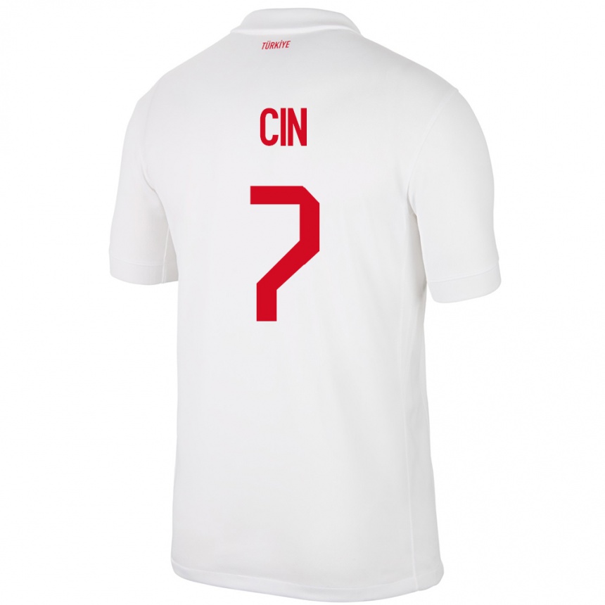 Women Football Turkey Miray Cin #7 White Home Jersey 24-26 T-Shirt