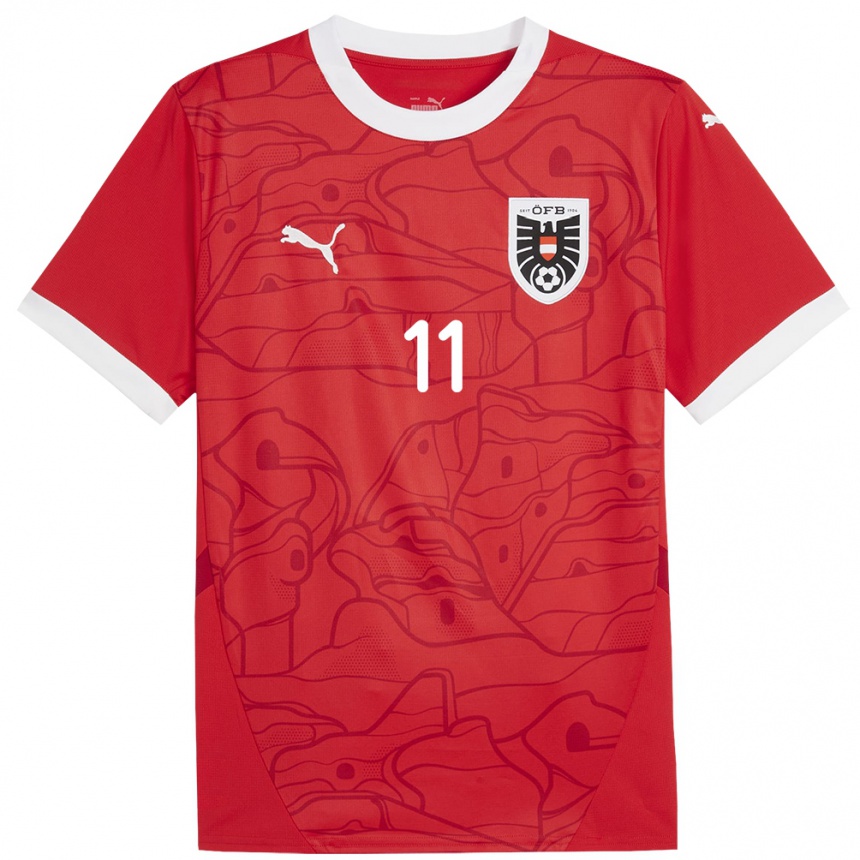 Women Football Austria Marina Georgieva #11 Red Home Jersey 24-26 T-Shirt