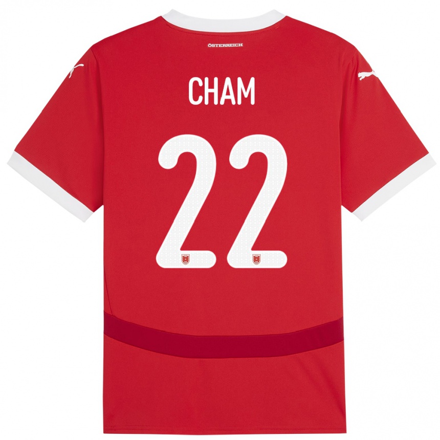 Women Football Austria Muhammed Cham #22 Red Home Jersey 24-26 T-Shirt