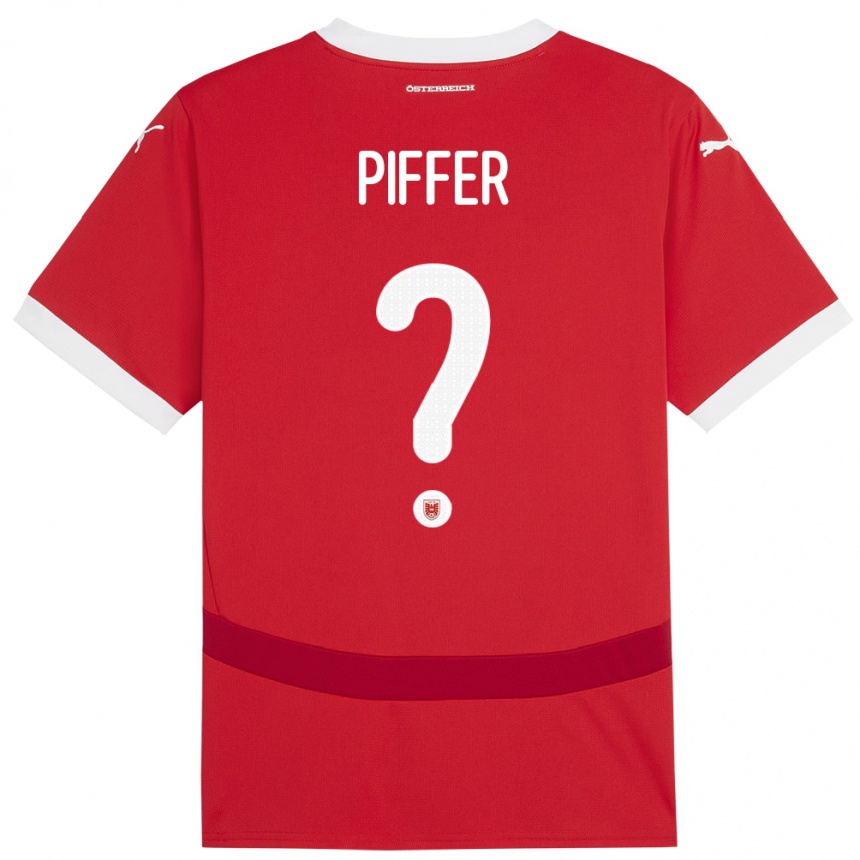 Women Football Austria Paul Piffer #0 Red Home Jersey 24-26 T-Shirt