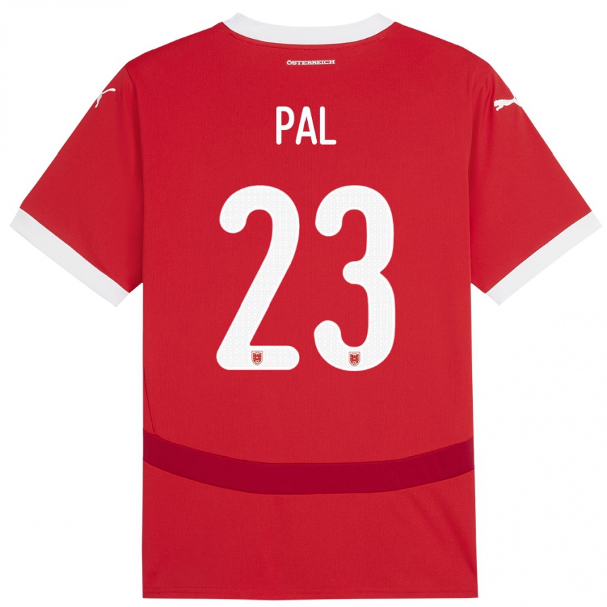 Women Football Austria Jasmin Pal #23 Red Home Jersey 24-26 T-Shirt