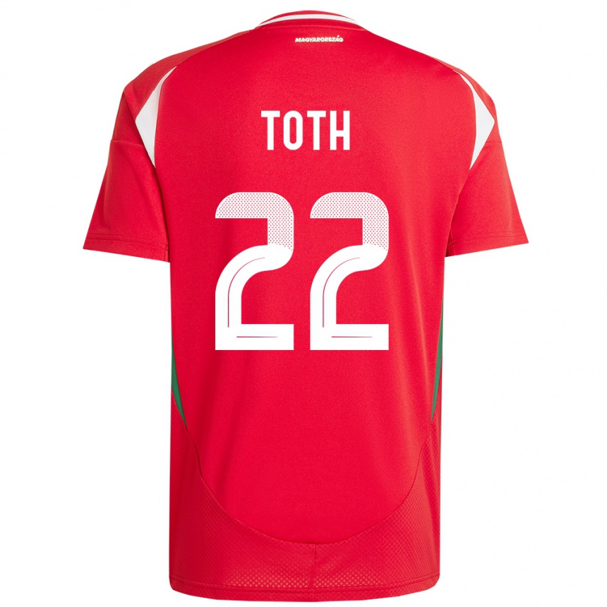 Women Football Hungary Balázs Tóth #22 Red Home Jersey 24-26 T-Shirt