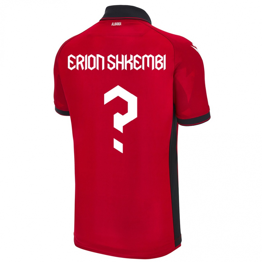 Women Football Albania Erion Shkembi #0 Red Home Jersey 24-26 T-Shirt