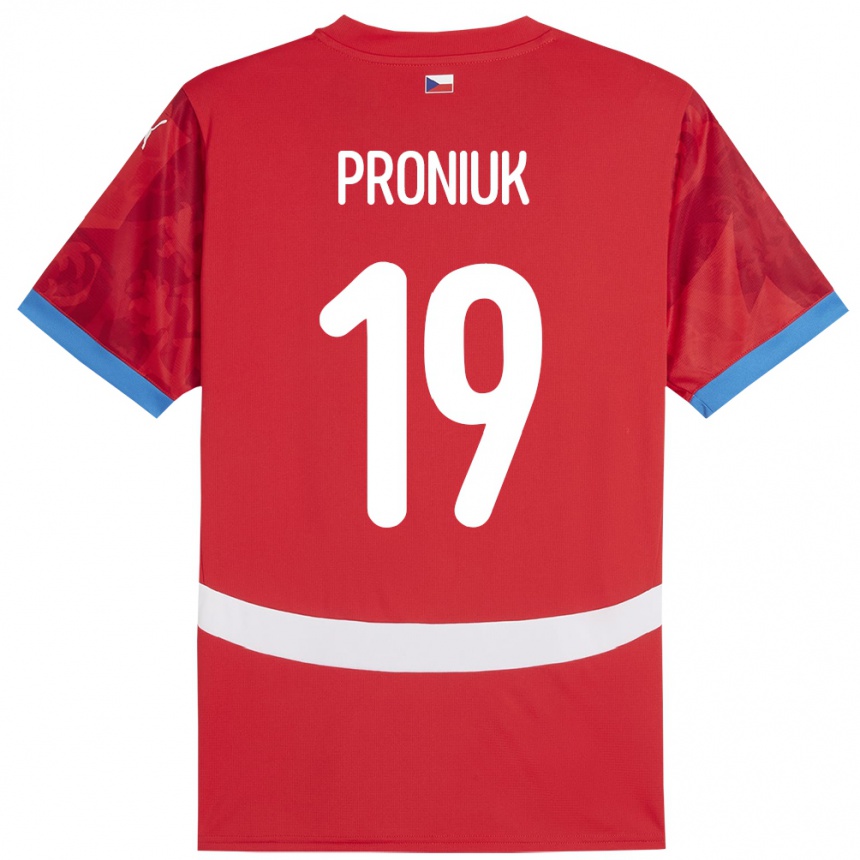 Women Football Czech Republic Adam Proniuk #19 Red Home Jersey 24-26 T-Shirt