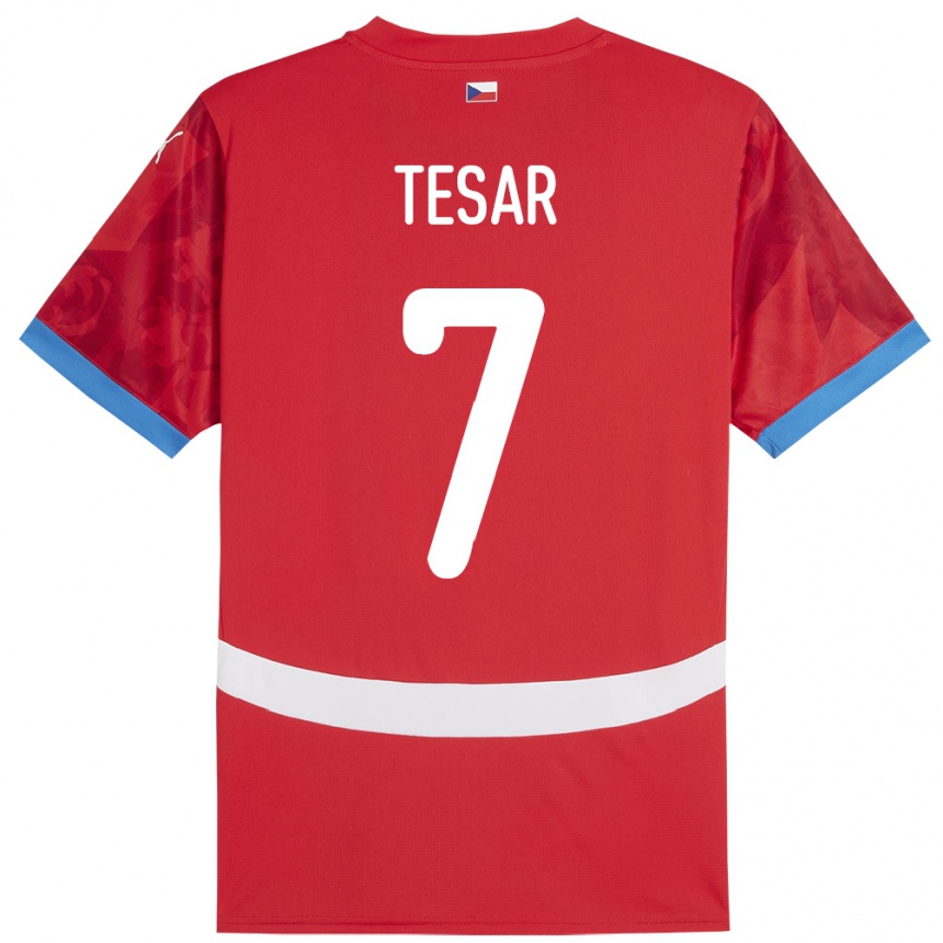 Women Football Czech Republic Simon Tesar #7 Red Home Jersey 24-26 T-Shirt