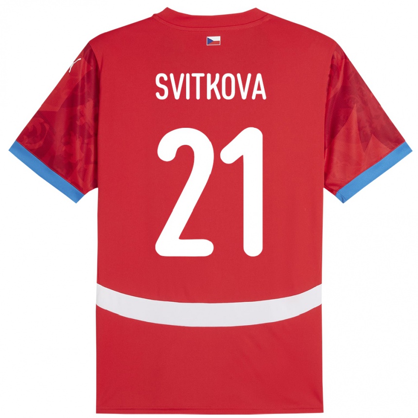 Women Football Czech Republic Kateřina Svitková #21 Red Home Jersey 24-26 T-Shirt