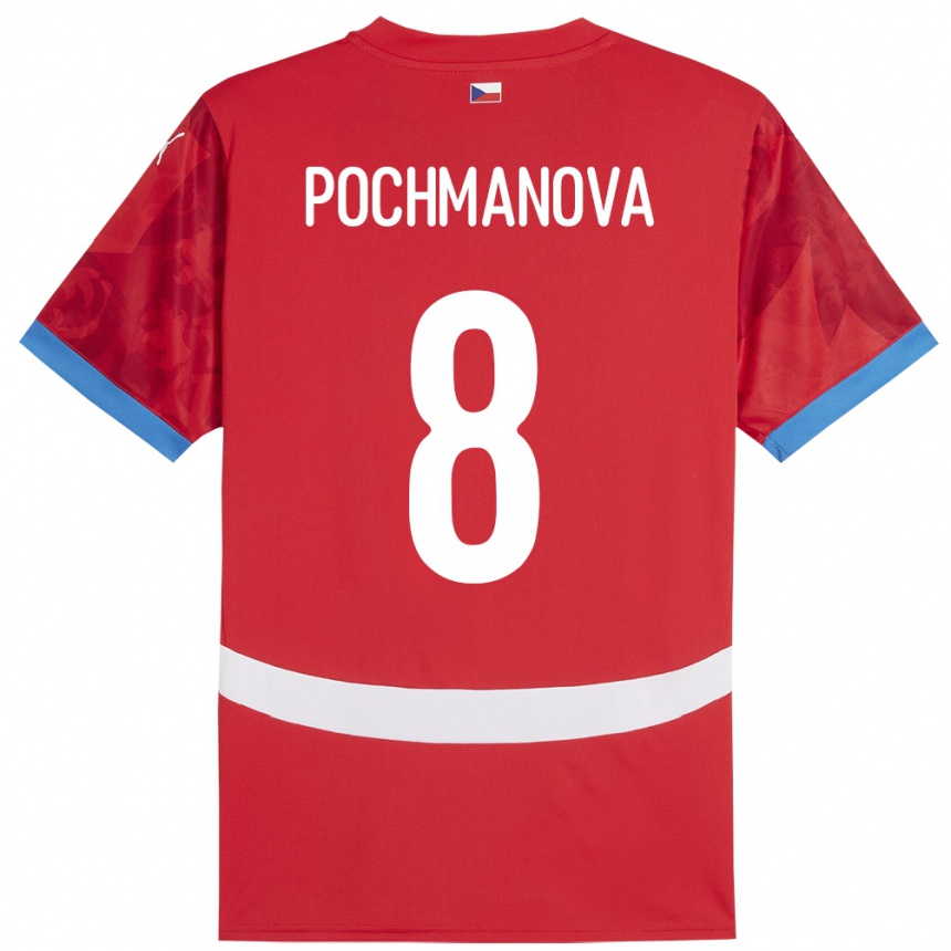 Women Football Czech Republic Aneta Pochmanová #8 Red Home Jersey 24-26 T-Shirt