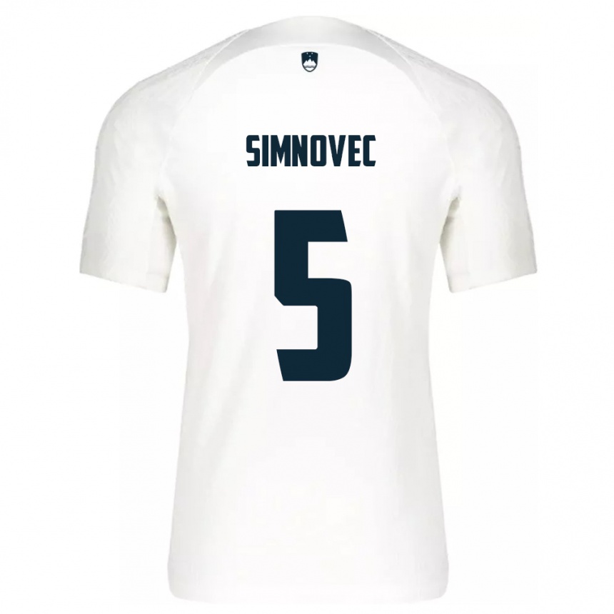Women Football Slovenia Matevz Simnovec #5 White Home Jersey 24-26 T-Shirt