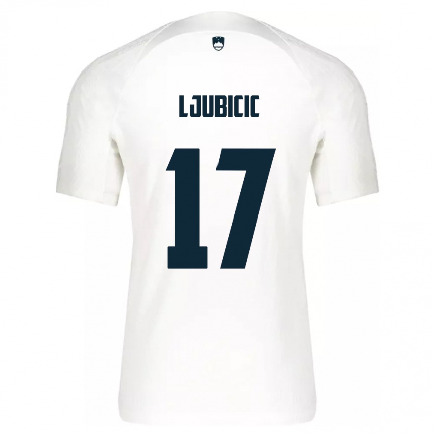 Women Football Slovenia Egon Ljubicic #17 White Home Jersey 24-26 T-Shirt