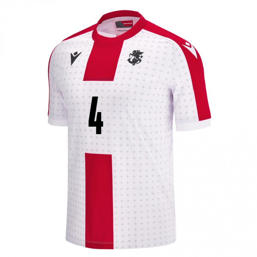 Women Football Georgia Saba Khvadagiani #4 White Home Jersey 24-26 T-Shirt