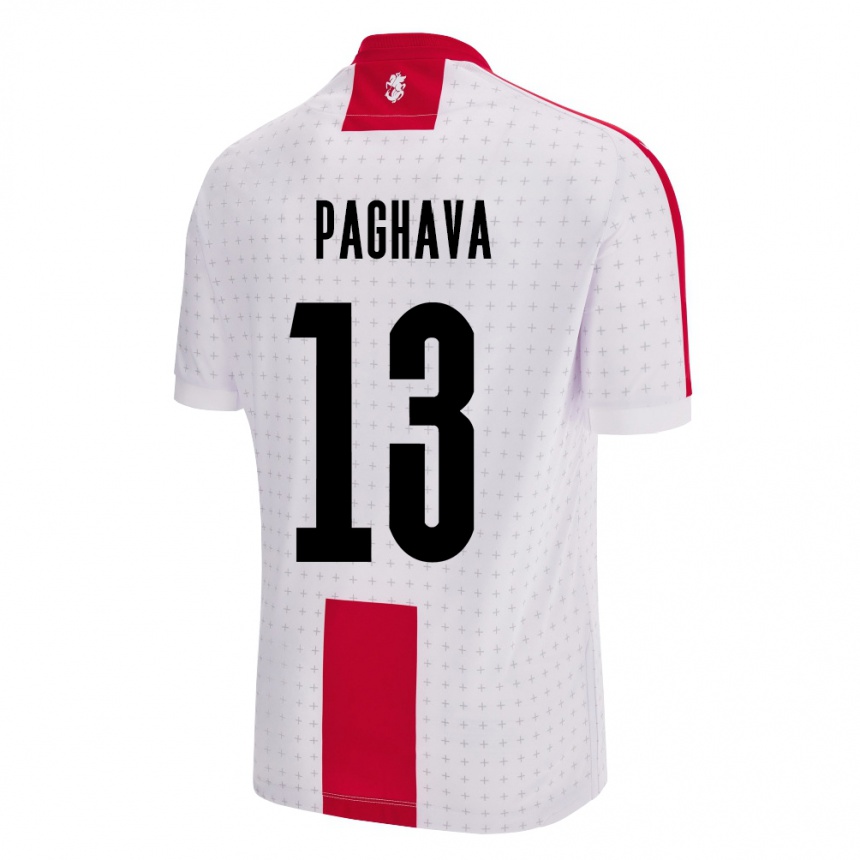 Women Football Georgia Davit Paghava #13 White Home Jersey 24-26 T-Shirt