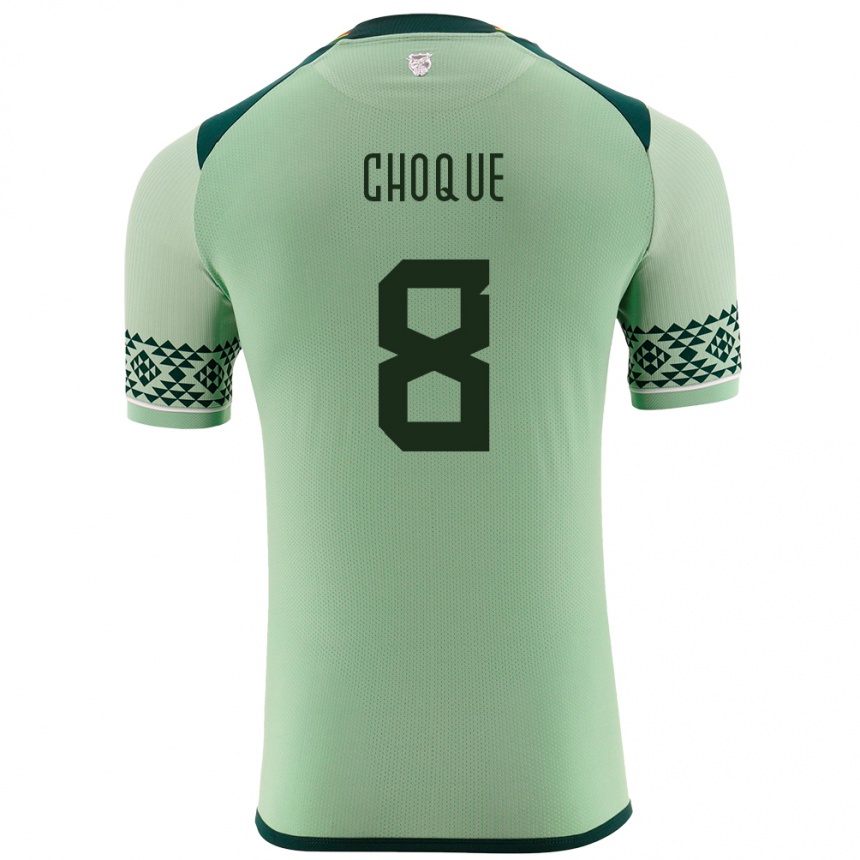 Women Football Bolivia Deybi Choque #8 Light Green Home Jersey 24-26 T-Shirt